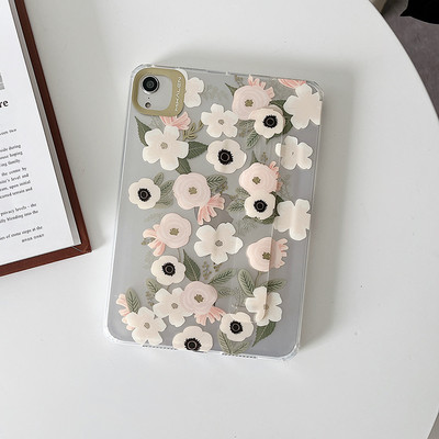 iPad Mini 6 tokhoz Fashion Leopard Print csuklópánt tartó Hátsó borító iPad Mini6 átlátszó ütésálló szilikon tabletta hüvely