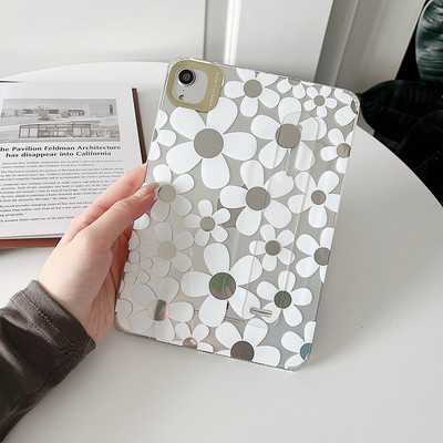 iPad Mini 6 tokhoz Fashion Leopard Print csuklópánt tartó Hátsó borító iPad Mini6 átlátszó ütésálló szilikon tabletta hüvely