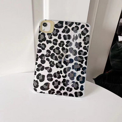 iPad Mini 6 tokhoz Fashion Leopard Print csuklópánt tartó Hátsó borító iPad Mini6 átlátszó ütésálló szilikon tabletta hüvely