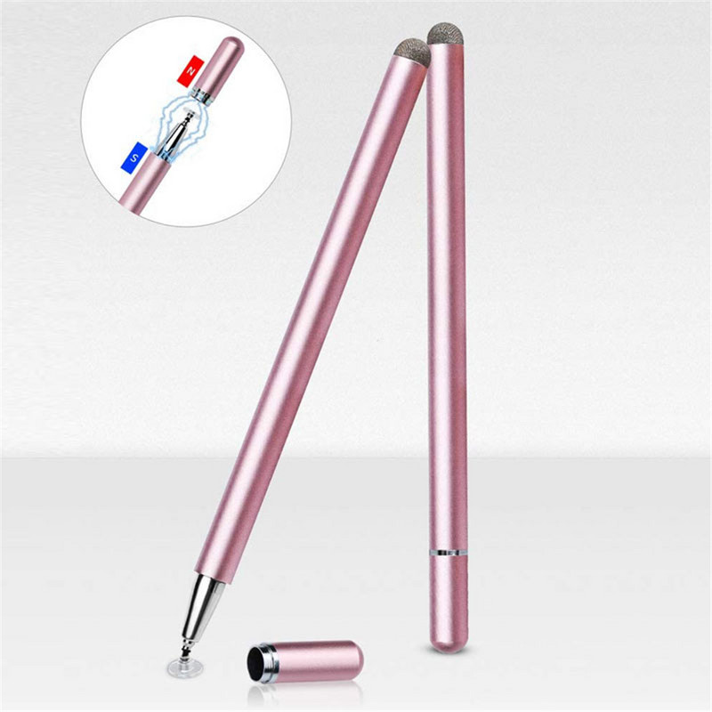 Fém aktív lemez Stylus S Pen kapacitív érintőképernyős Univerzális Író Rajz Tablet Notebook Intelligens ceruza IPAD-hoz Pink Fekete
