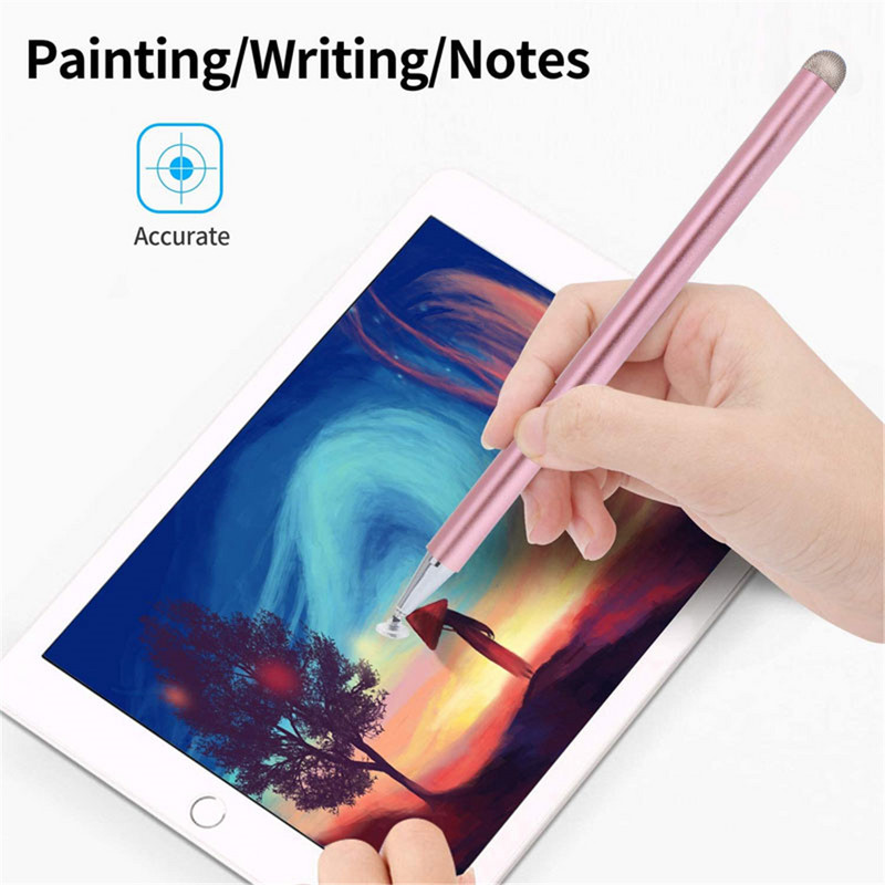 Fém aktív lemez Stylus S Pen kapacitív érintőképernyős Univerzális Író Rajz Tablet Notebook Intelligens ceruza IPAD-hoz Pink Fekete