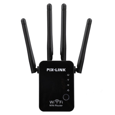PIXLINK WiFi átjátszó 300 Mbps erősítő Router/ Booster/AP Hálózati tartománybővítő Router Power Extender Roteador 2/4 Antenna