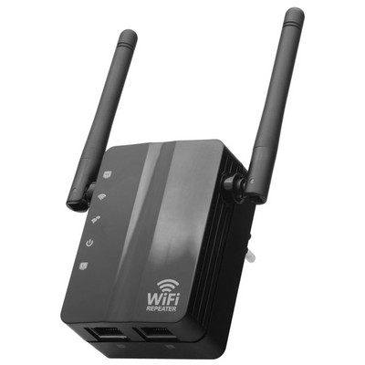 Vezeték nélküli WiFi átjátszó kétsávos 300 Mbps jelerősítő erősítő 2 antenna WiFi hatótávolság bővítő Wlan LAN port router erősítő