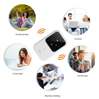 1 set alb 150Mbps LTE MIFI Modem Wifi mobil cu slot pentru card SIM