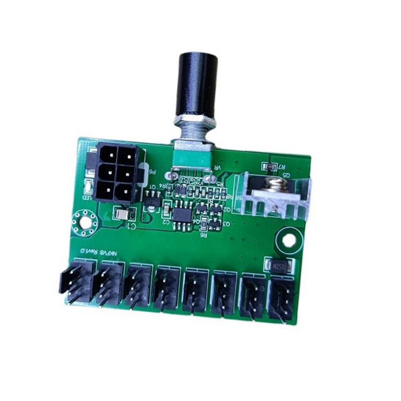 Carcasa computerului Controler de viteză a ventilatorului miner de 12 V Hub de ventilator cu 8 canale PWM Controler de ventilator violent de mare putere Regulator de reglare