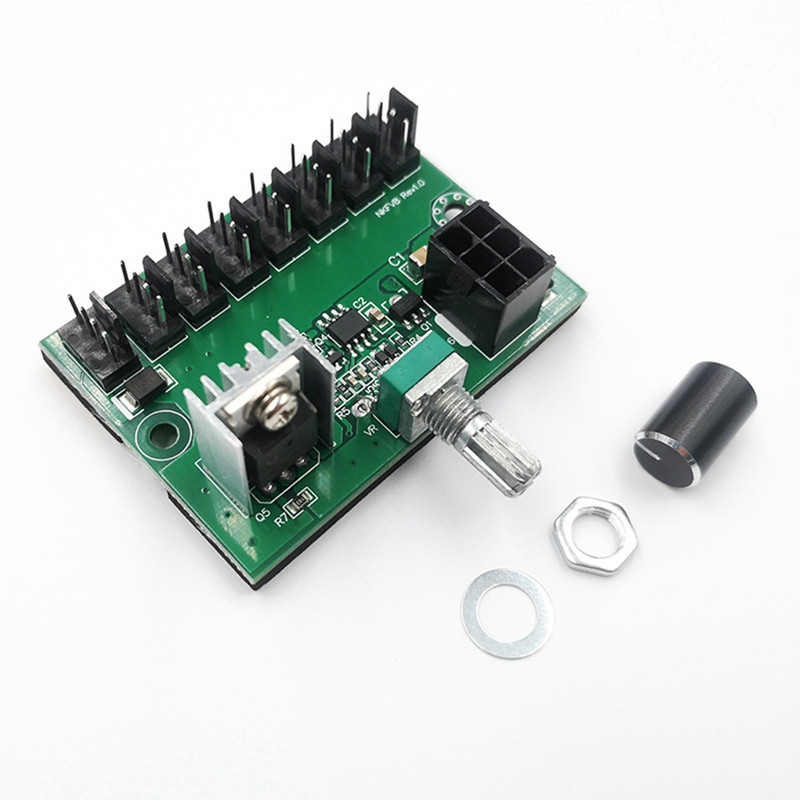 Carcasa computerului Controler de viteză a ventilatorului miner de 12 V Hub de ventilator cu 8 canale PWM Controler de ventilator violent de mare putere Regulator de reglare