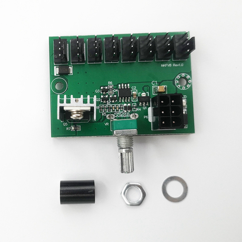 Carcasa computerului Controler de viteză a ventilatorului miner de 12 V Hub de ventilator cu 8 canale PWM Controler de ventilator violent de mare putere Regulator de reglare