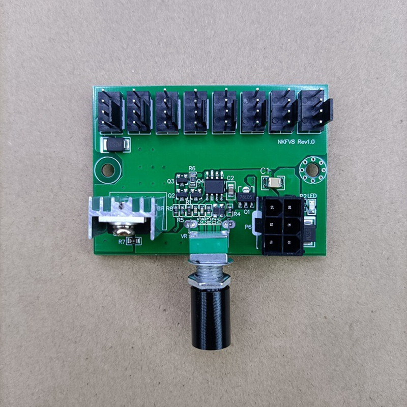 Carcasa computerului Controler de viteză a ventilatorului miner de 12 V Hub de ventilator cu 8 canale PWM Controler de ventilator violent de mare putere Regulator de reglare