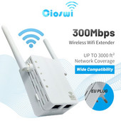 Cioswi 2.4Ghz WiFi atkārtotājs Bezvadu 2.4G Wifi paplašinātāja pastiprinātājs 300Mbps liela diapazona Wi-Fi signāla pastiprinātājs 802.11N WPS iestatīšana