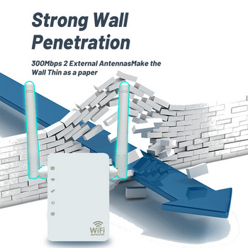Cioswi 2,4Ghz WiFi Repeater Ασύρματο 2,4G Wifi Extender Ενισχυτής 300Mbps Long Range Wi-Fi Signal Booster 802.11N WPS Setup