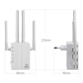 Cioswi 2,4Ghz WiFi Repeater Ασύρματο 2,4G Wifi Extender Ενισχυτής 300Mbps Long Range Wi-Fi Signal Booster 802.11N WPS Setup