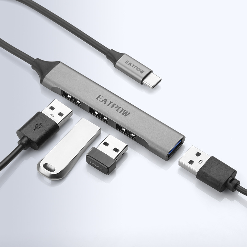 EATPOW 4 portu USB sadalītāja HUB 3.0 C tipa USB centrmezgla usb adapteris Xiaomi Lenovo Macbook Pro Air Pro datora datora piederumiem