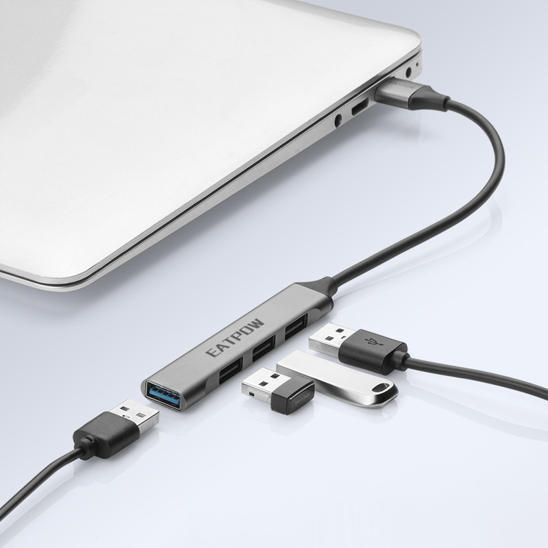 EATPOW 4 portu USB sadalītāja HUB 3.0 C tipa USB centrmezgla usb adapteris Xiaomi Lenovo Macbook Pro Air Pro datora datora piederumiem