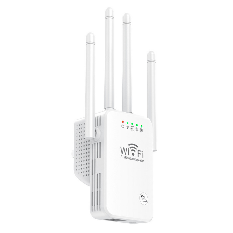 WiFi vezeték nélküli átjátszó WiFi bővítő 300Mbps erősítő WIFI jelerősítő hálózati erősítő AP funkció átjátszó 4 antenna