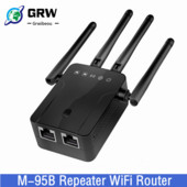 Grwibeou bezvadu M-95B atkārtotājs Wifi maršrutētājs 300M signāla pastiprinātāja paplašinātājs 4 antenas maršrutētājs signāla pastiprinātājs biroja mājām