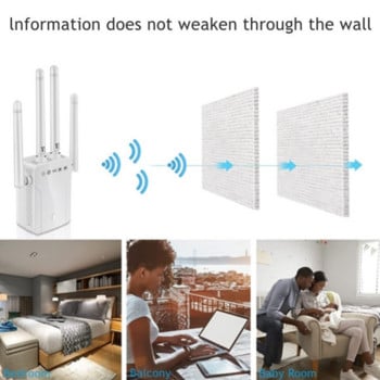 Безжичен ретранслатор Grwibeou M-95B Wifi рутер 300M усилвател на сигнала Extender 4 антена рутер усилвател на сигнала за домашен офис