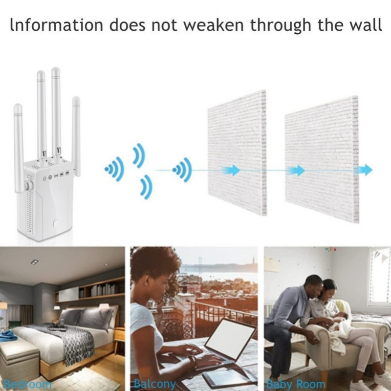 Grwibeou bezvadu M-95B atkārtotājs Wifi maršrutētājs 300M signāla pastiprinātāja paplašinātājs 4 antenas maršrutētājs signāla pastiprinātājs biroja mājām
