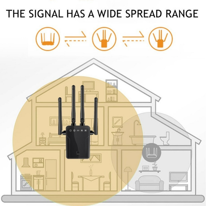 Grwibeou bezvadu M-95B atkārtotājs Wifi maršrutētājs 300M signāla pastiprinātāja paplašinātājs 4 antenas maršrutētājs signāla pastiprinātājs biroja mājām
