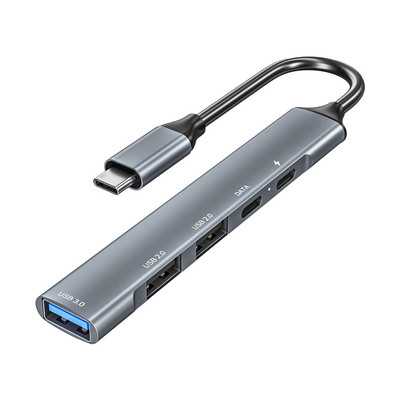 Spliter pentru laptop 5 în 1 PC Hub USB C Transfer de date Livrare energie Adaptor multiport Gigabit Ethernet Hub tip C Adaptor LAN RJ45