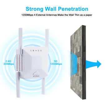 5G WiFi Repeater Σήμα ενισχυτή Wi-Fi για δρομολογητή Wifi Extender Ενισχυτής σήματος 1200Mbps 5 Ghz Μεγάλης εμβέλειας ασύρματος αναμεταδότης Wi fi