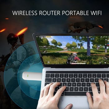 Безжичен рутер Преносим WiFi 150Mbps Изтеглете Преносим WiFi мини USB рутер Plug and Play за закрит домашен офис на открито