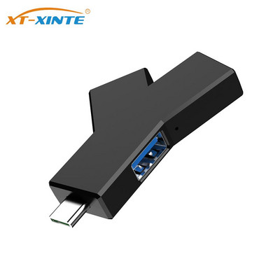 Mini kaasaskantav USB/C-tüüpi 3-pordiline jaotur USB3.0 USB 2.0 jaotur USB splitteri adapter 480Mbps sülearvuti sülearvuti tarvikute jaoks