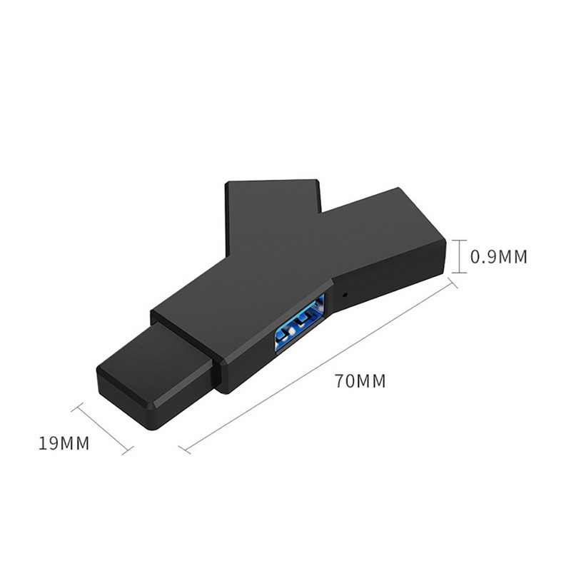 Mini portatīvais USB/C tipa 3 portu HUB USB3.0 USB 2.0 HUB USB sadalītāja adapteris 480 Mbps klēpjdatora piezīmjdatora datora piederumiem