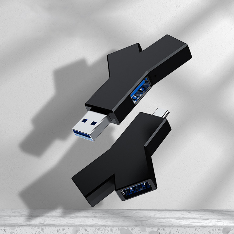 Mini portatīvais USB/C tipa 3 portu HUB USB3.0 USB 2.0 HUB USB sadalītāja adapteris 480 Mbps klēpjdatora piezīmjdatora datora piederumiem