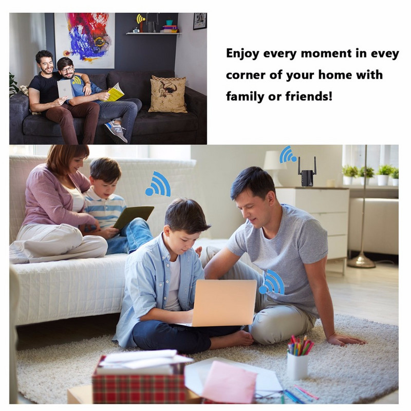 Repetor WiFi de 300 Mbps Amplificator de semnal fără fir Extensor de gamă Wi-Fi Repetitor 2.4G Repetitor 802.11N Amplificator de rețea AP WPS Priză SUA/UE