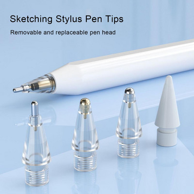 6 бр. Накрайници за молив Безшумна писалка за писане Чувствителност Fine Line Control Sketching Stylus Pen Tips For Apple Pencil 1st 2nd Generation