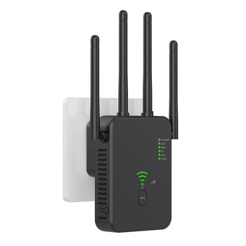 Διπλής ζώνης 5 GHz/2,4 GHz WiFi Repeater Ασύρματη επέκταση εύρους WiFi με 4 κεραίες 3 λειτουργίες ευρεία κάλυψη Η.Β./Η.Π.Α./ΕΕ για οικιακό ξενοδοχείο