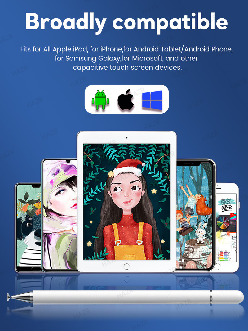 HAZR 3 u 1 Touch Screen Tablet Pen za iPad Xiaomi Samsung Apple Pencil Touch Pen za Tablet Phone Stylus Pen za Android iOS