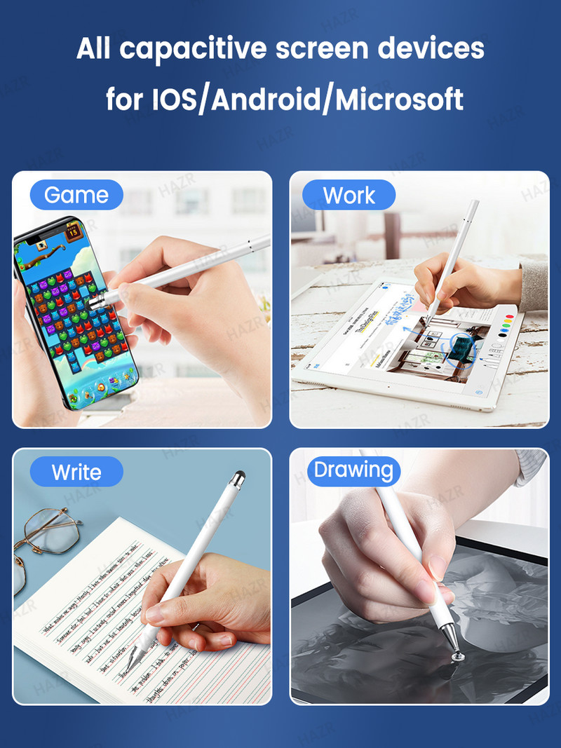 HAZR 3 u 1 Touch Screen Tablet Pen za iPad Xiaomi Samsung Apple Pencil Touch Pen za Tablet Phone Stylus Pen za Android iOS