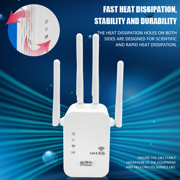 5Ghz Ασύρματο WiFi Repeater 1200Mbps Router Wifi Booster 2.4G Wifi Long Range Extender 5G Wi-Fi Signal Repeater Repeater Wifi