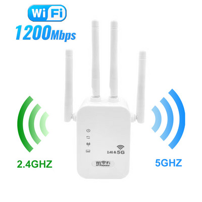 5Ghz vezeték nélküli WiFi átjátszó 1200Mbps Router Wifi Booster 2.4G Wifi Long Range Extender 5G Wi-Fi jelerősítő átjátszó Wifi