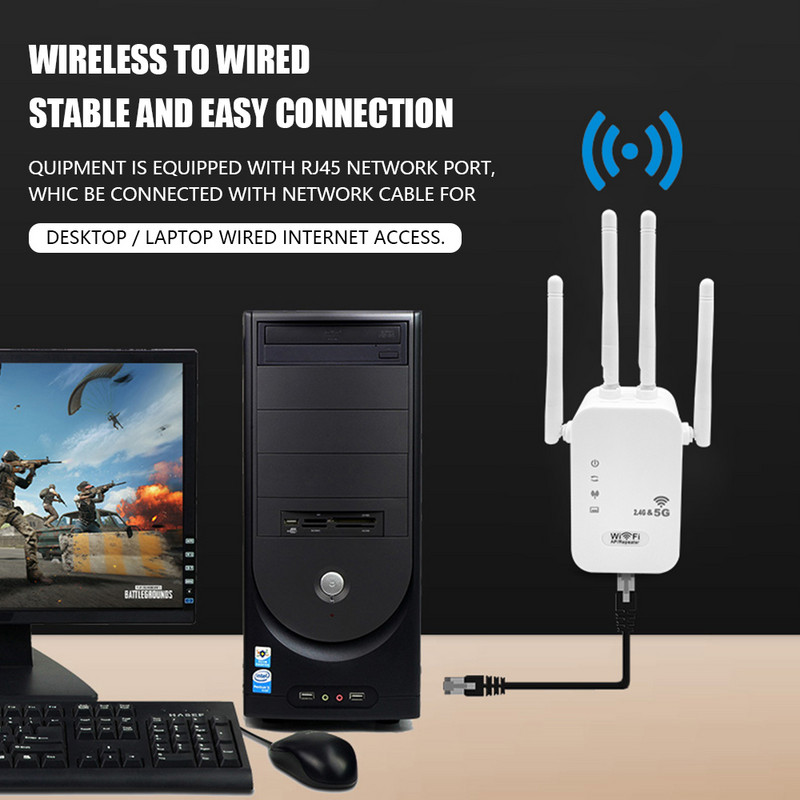 5Ghz vezeték nélküli WiFi átjátszó 1200Mbps Router Wifi Booster 2.4G Wifi Long Range Extender 5G Wi-Fi jelerősítő átjátszó Wifi