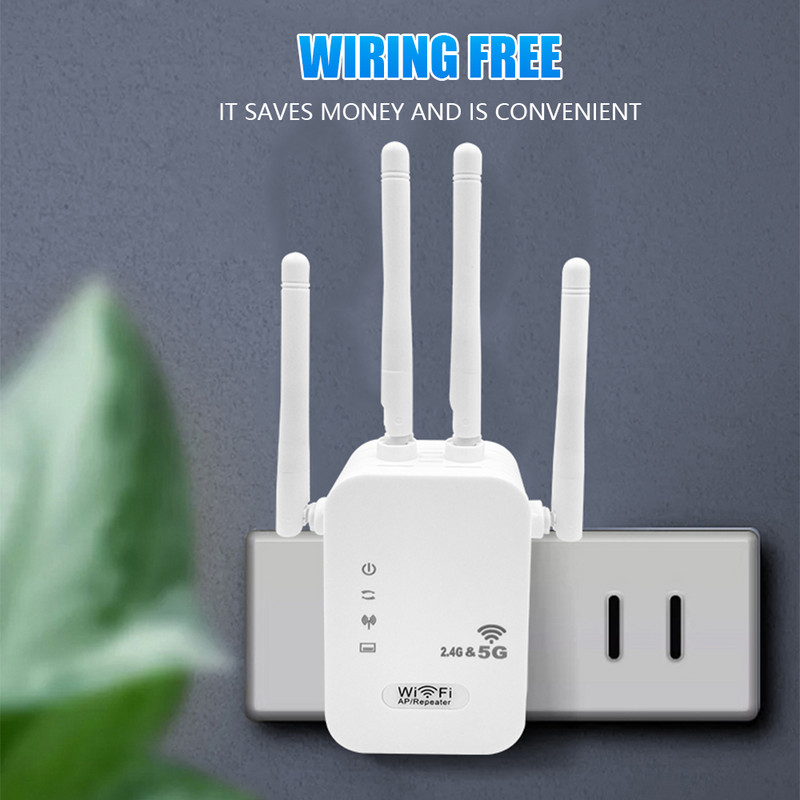5Ghz vezeték nélküli WiFi átjátszó 1200Mbps Router Wifi Booster 2.4G Wifi Long Range Extender 5G Wi-Fi jelerősítő átjátszó Wifi
