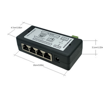 4-портов PoE захранващ адаптер Универсален модул за свързване Домашен офис Компютърни фитинги Аксесоар за адаптиране на електрически инжектор