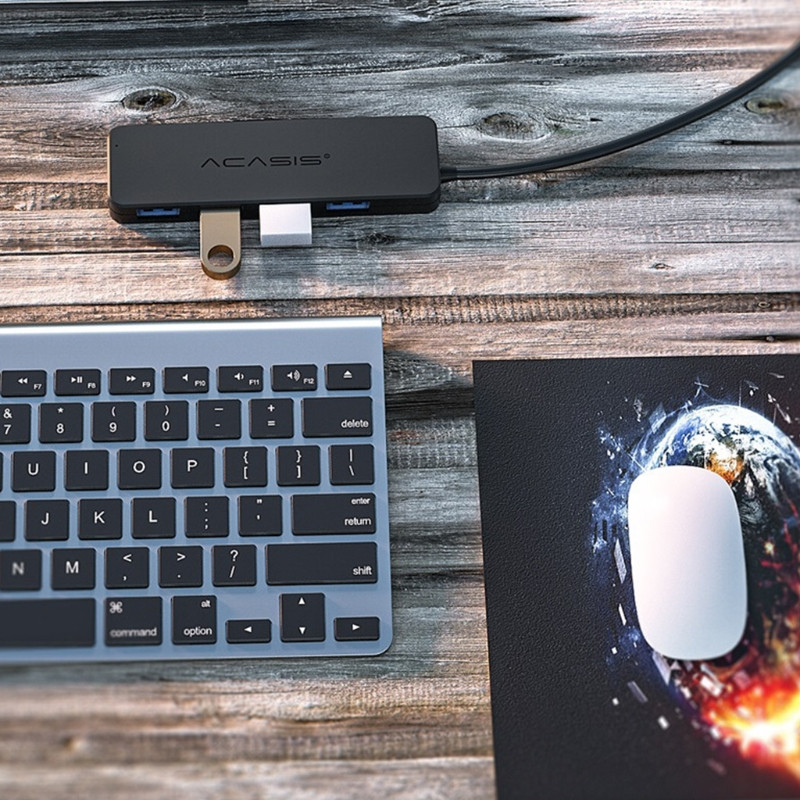 Hub ușor Adaptor USB USB 3.0 USB 2.0 Splitter extern cu 4 porturi de mare viteză pentru PC iMac Laptop Accesorii pentru computer