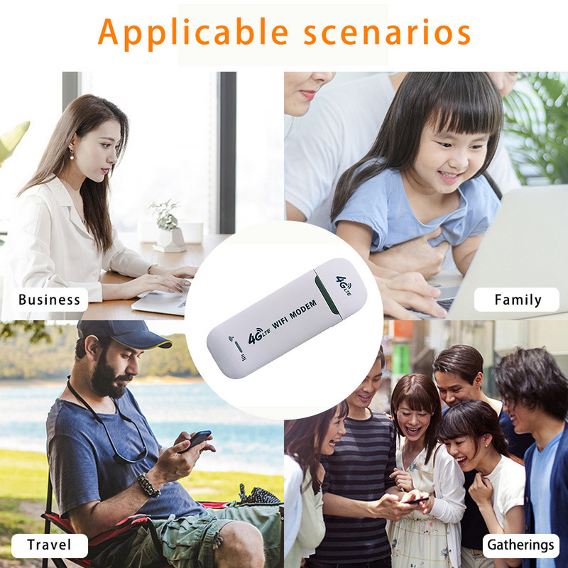 Tablet 4G Router Utazó WiFi Adapter Vezeték nélküli Modem Internet Ethernet Adó Számítógép tartozékok Fehér