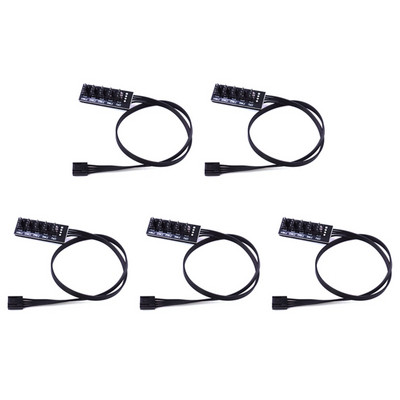 5 buc. Carcasa computerului Fan Hub Cablu prelungitor HUB ventilator 4Pin Controlul temperaturii Placă de expansiune Splitter