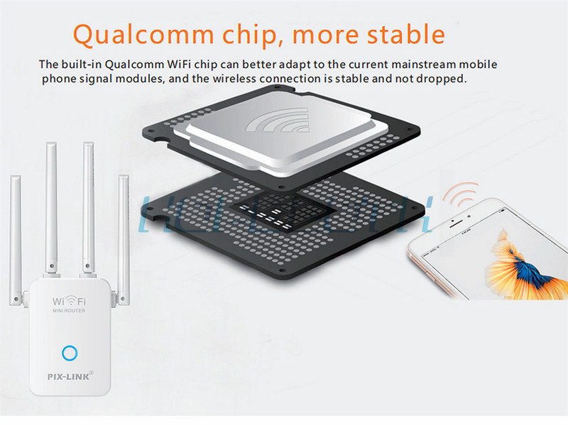 Ασύρματο Repeater Wifi Router 300M Ενισχυτής σήματος Επέκταση 4 δρομολογητή κεραίας Ενισχυτής σήματος Κατάλληλος για οικιακό γραφείο