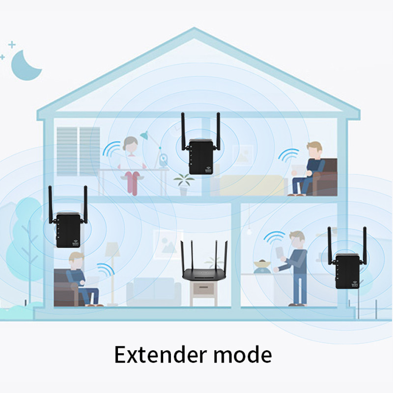 Vezeték nélküli Wifi Repeater 300Mbps Wifi Extender 2.4G Wifi Signal Booster Otthoni Wifi Router Tartományerősítő Router móddal