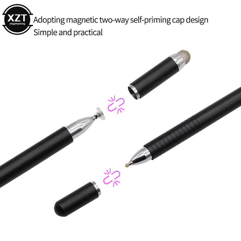 Στυλό 3 σε 1 πολλαπλών λειτουργιών με οθόνη αφής Universal High Precision Capacitive Fiber Disc Fine Tip Stylus για tablet κινητού τηλεφώνου