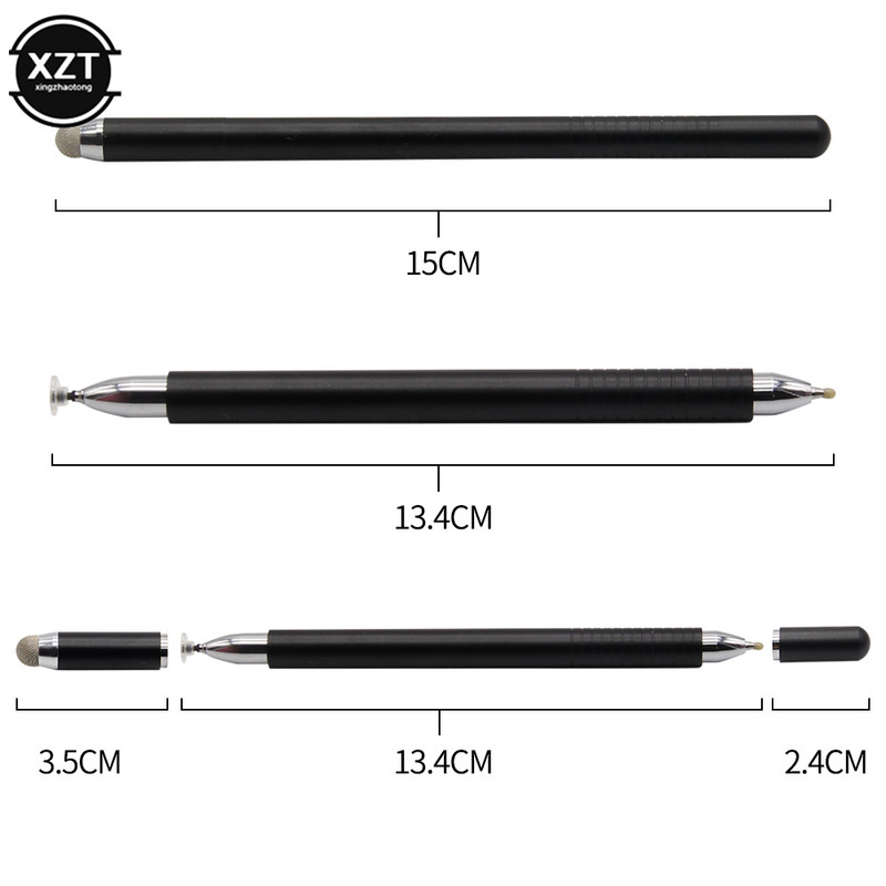Στυλό 3 σε 1 πολλαπλών λειτουργιών με οθόνη αφής Universal High Precision Capacitive Fiber Disc Fine Tip Stylus για tablet κινητού τηλεφώνου