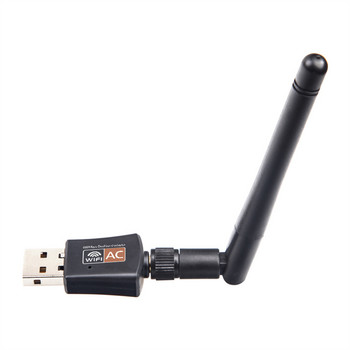 Двулентов 600Mbps USB wifi адаптер 2.4GHz 5GHz WiFi с антена PC Мини компютър Мрежова карта приемник