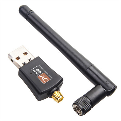 Kétsávos 600 Mbps USB wifi adapter 2,4 GHz 5 GHz WiFi Antenna PC Mini számítógépes hálózati kártya vevővel