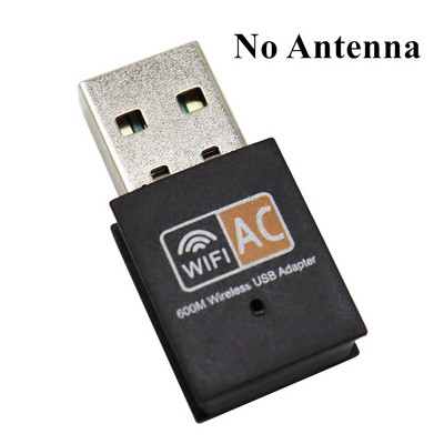 Двулентов 600Mbps USB wifi адаптер 2.4GHz 5GHz WiFi с антена PC Мини компютър Мрежова карта приемник