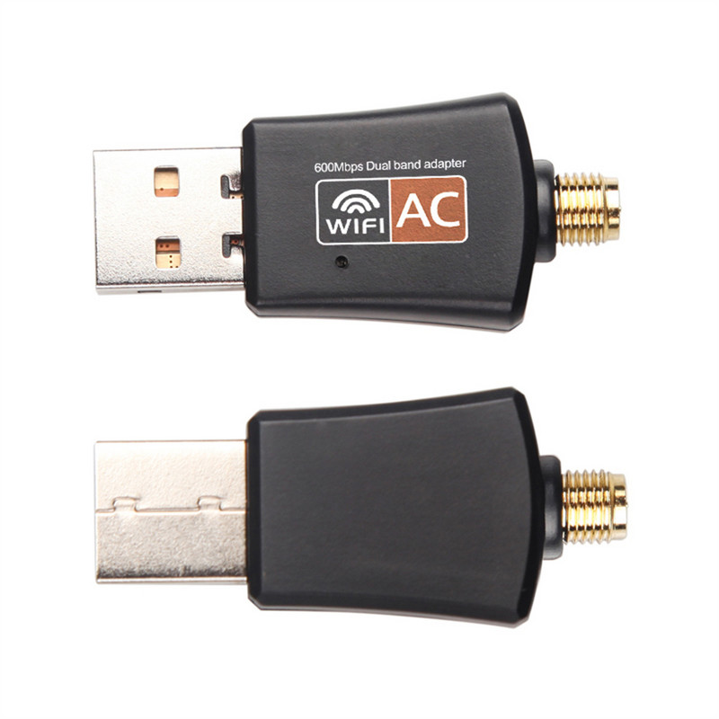 Adaptor WiFi USB cu bandă duală de 600 Mbps 2,4 GHz 5 GHz WiFi cu antenă PC Mini computer Receptor card de rețea