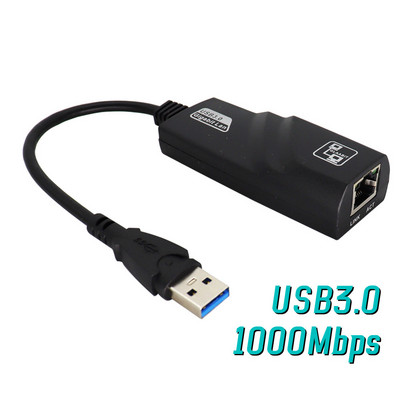 1000 Mbps USB3.0 vezetékes USB-Rj45 Lan Ethernet adapter hálózati kártya PC laptophoz